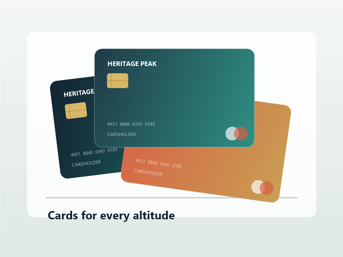 Premium Heritage Peak Bank card designs